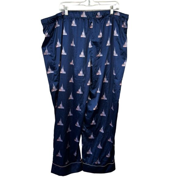 Walt Disney World 50th Anniversary Blue Satin 2 Piece Pajama Set Size 1X - Picture 11 of 16